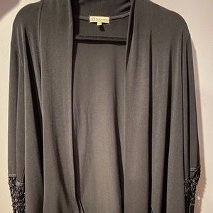 Black Shawl with detailed fringes